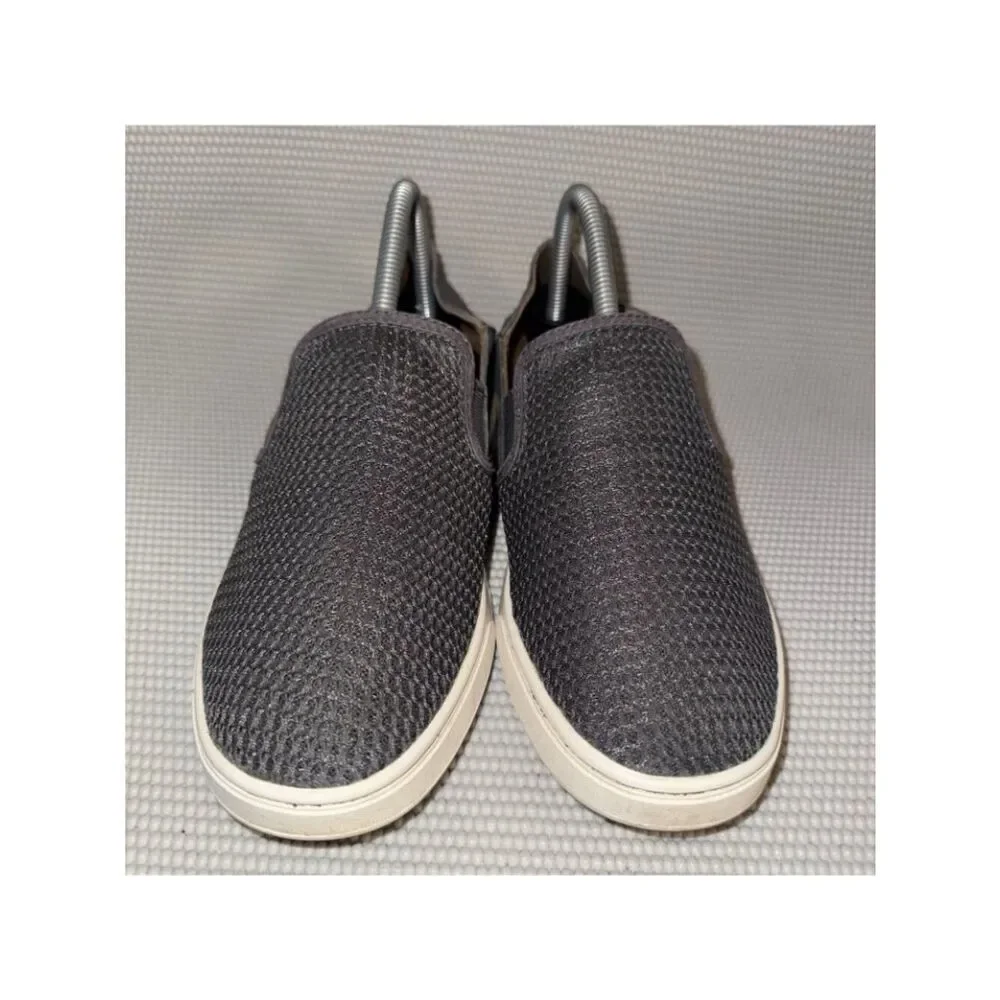 Olukai Pehuea Charcoal Gray Comfort Casual Beach Slip On Shoes Women’s Size 9